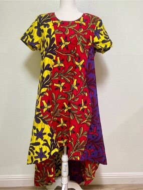Rahyma African Print High Low A-Line Maxi Dress